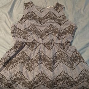 Gray and black knitt empire waist dress